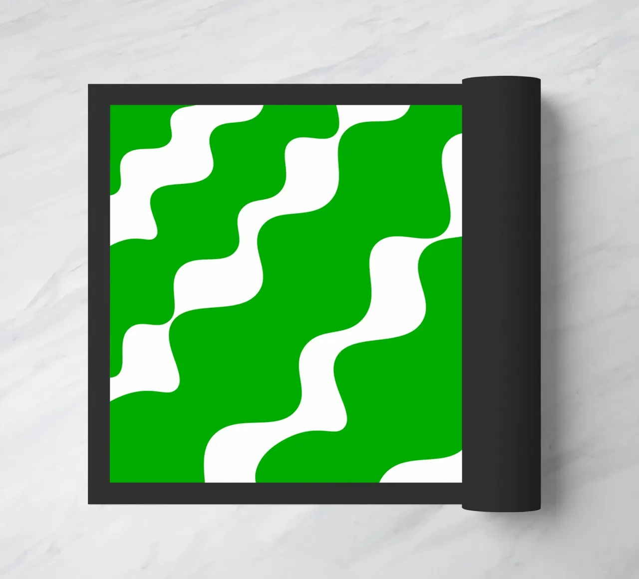 Green slanting waves doormat by baobabprintstore