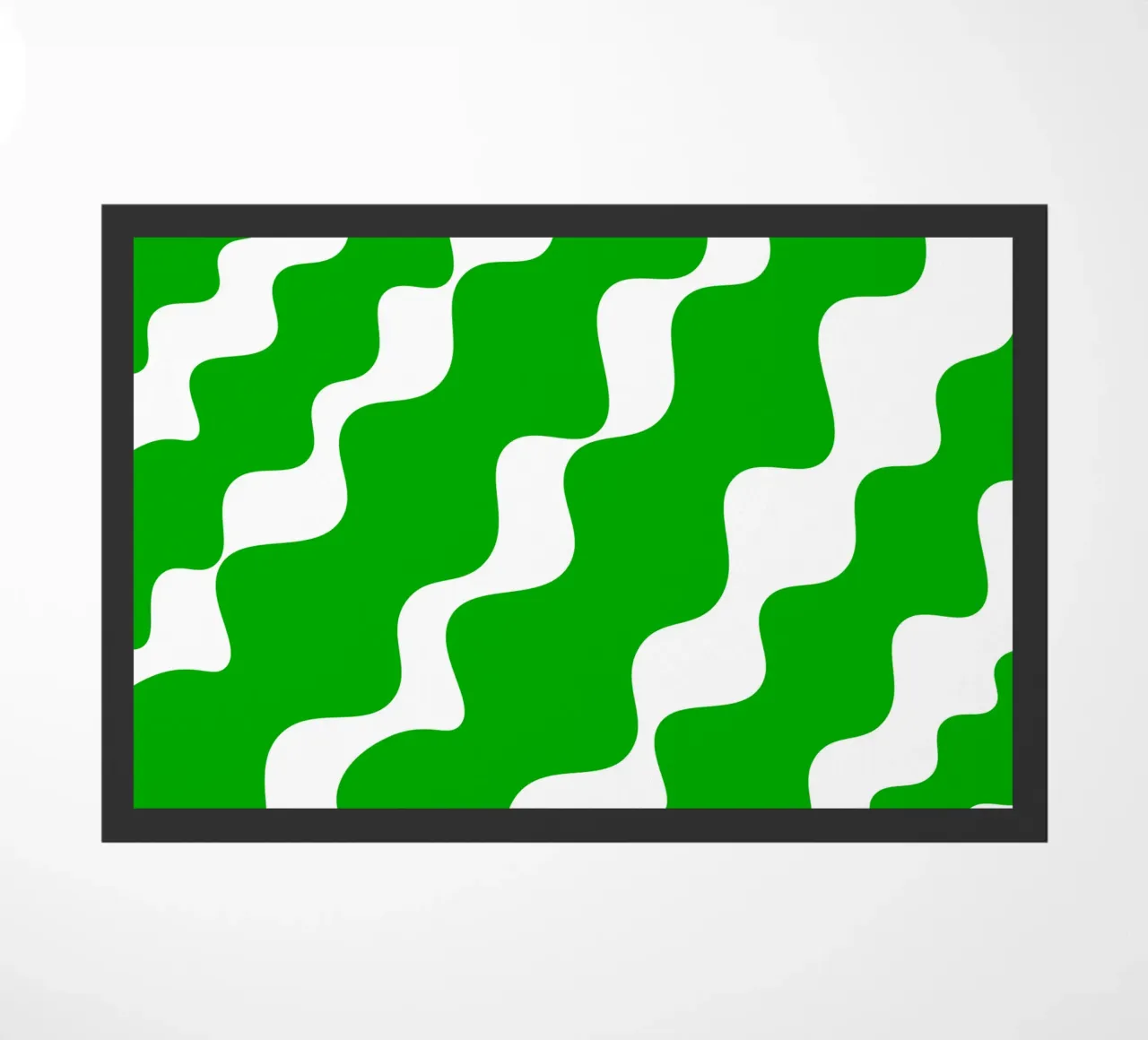 Green slanting waves doormat by baobabprintstore