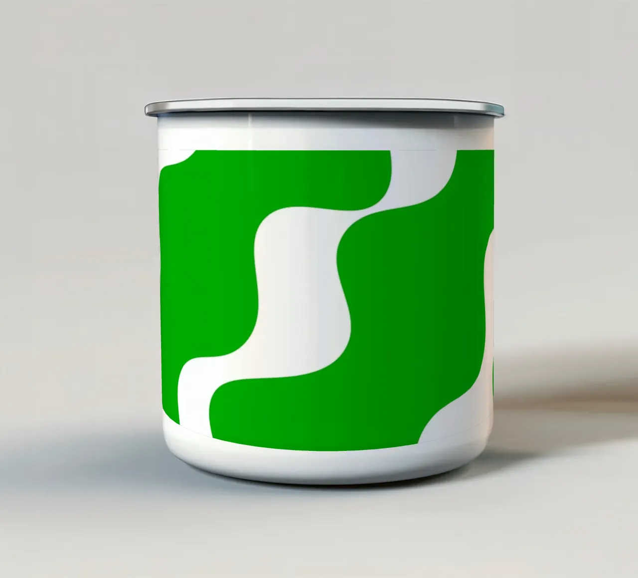 Green slanting waves tazza in smalto da baobabprintstore