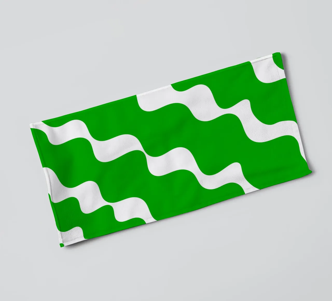 Green slanting waves asciugamano da bagno da baobabprintstore