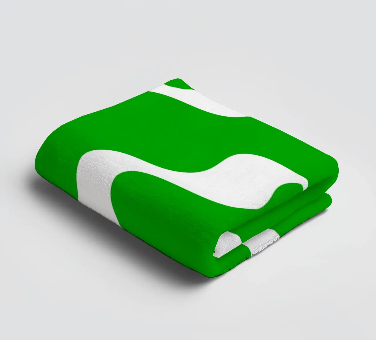 Green slanting waves asciugamano da bagno da baobabprintstore
