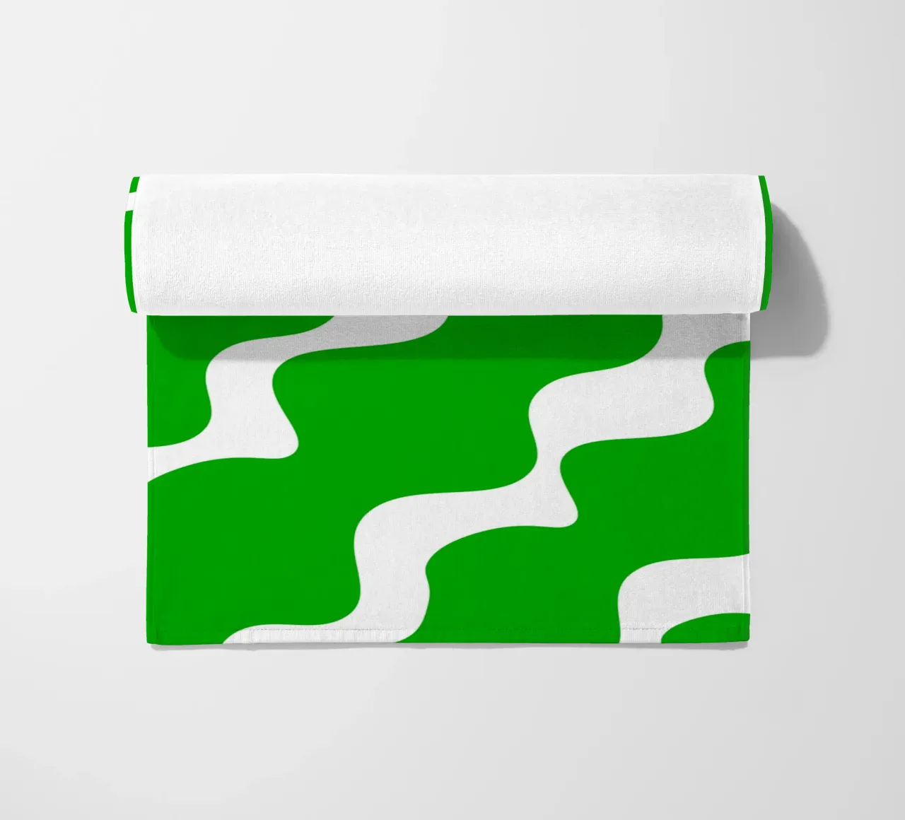 Green slanting waves telo mare da baobabprintstore