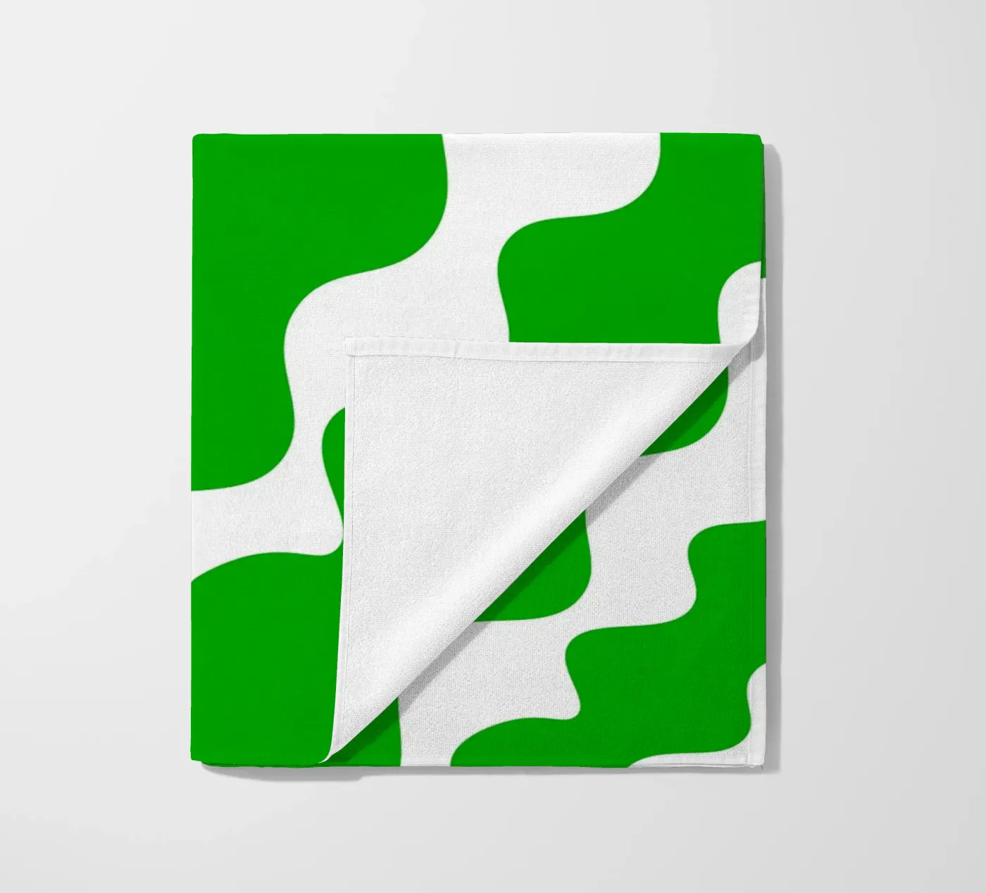 Green slanting waves telo mare da baobabprintstore