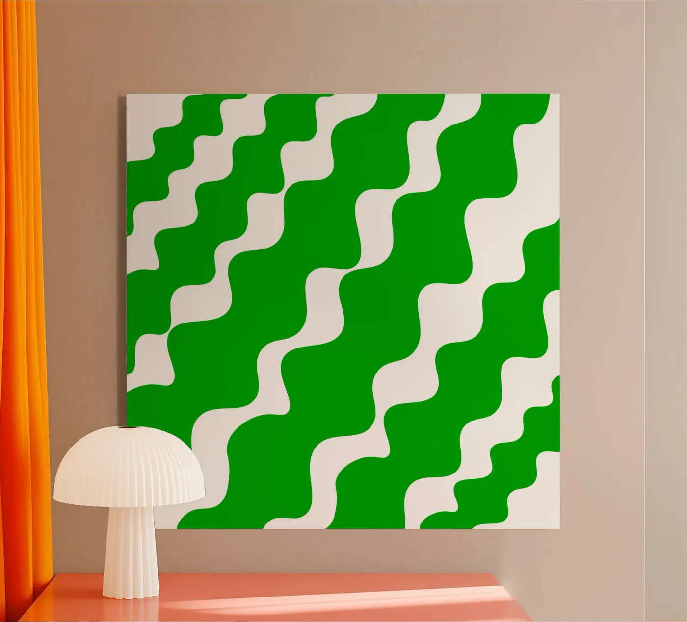 Green slanting waves plexiglas de baobabprintstore