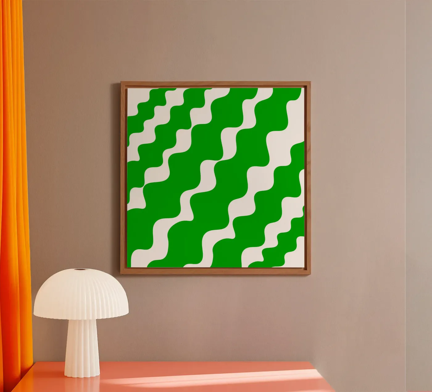 Green slanting waves pannello forex da baobabprintstore
