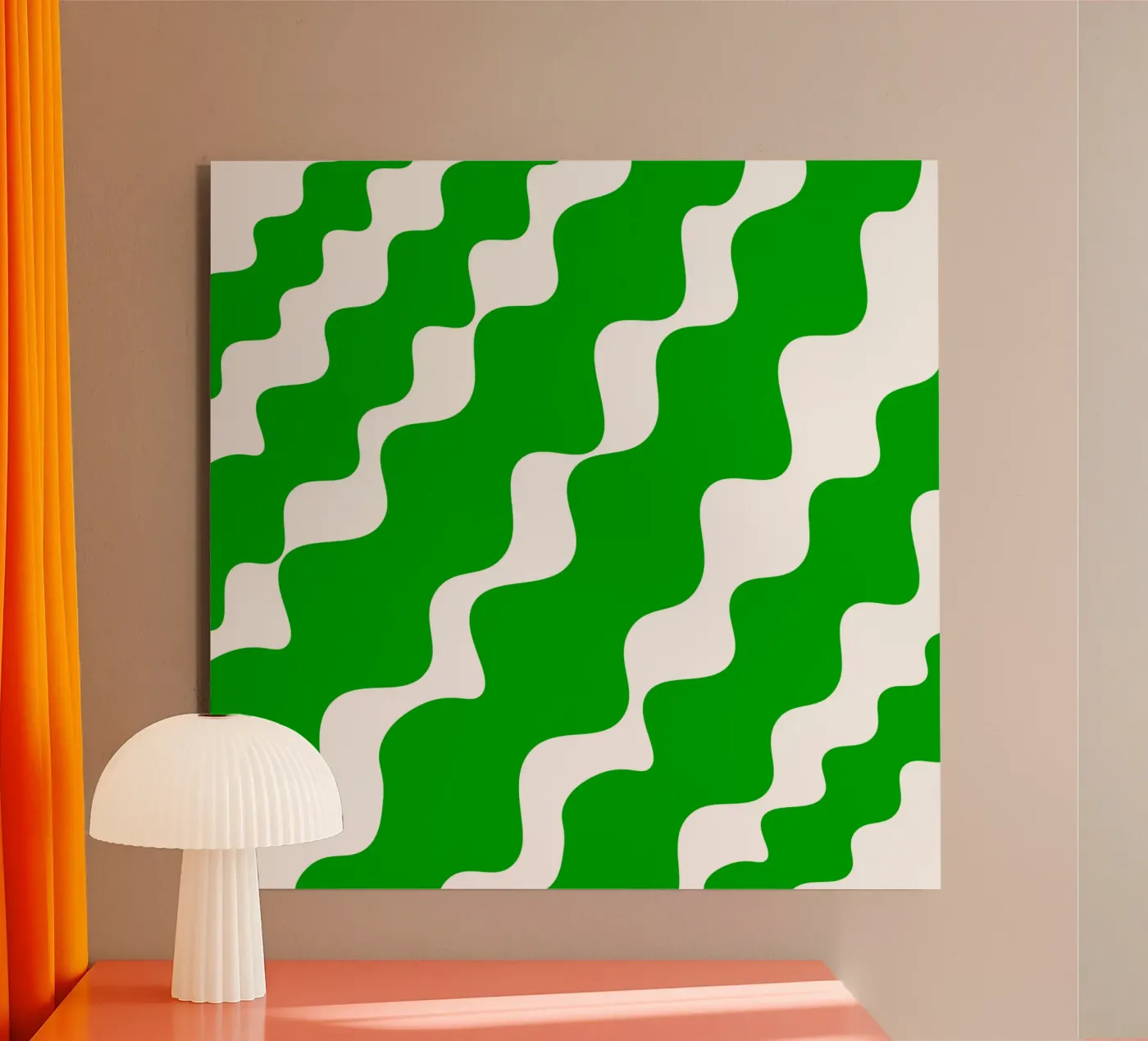Green slanting waves pannello forex da baobabprintstore