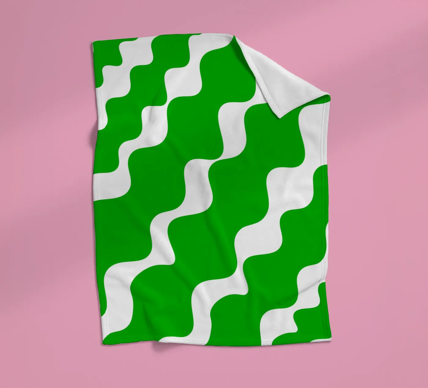 Green slanting waves fleecedeken van baobabprintstore