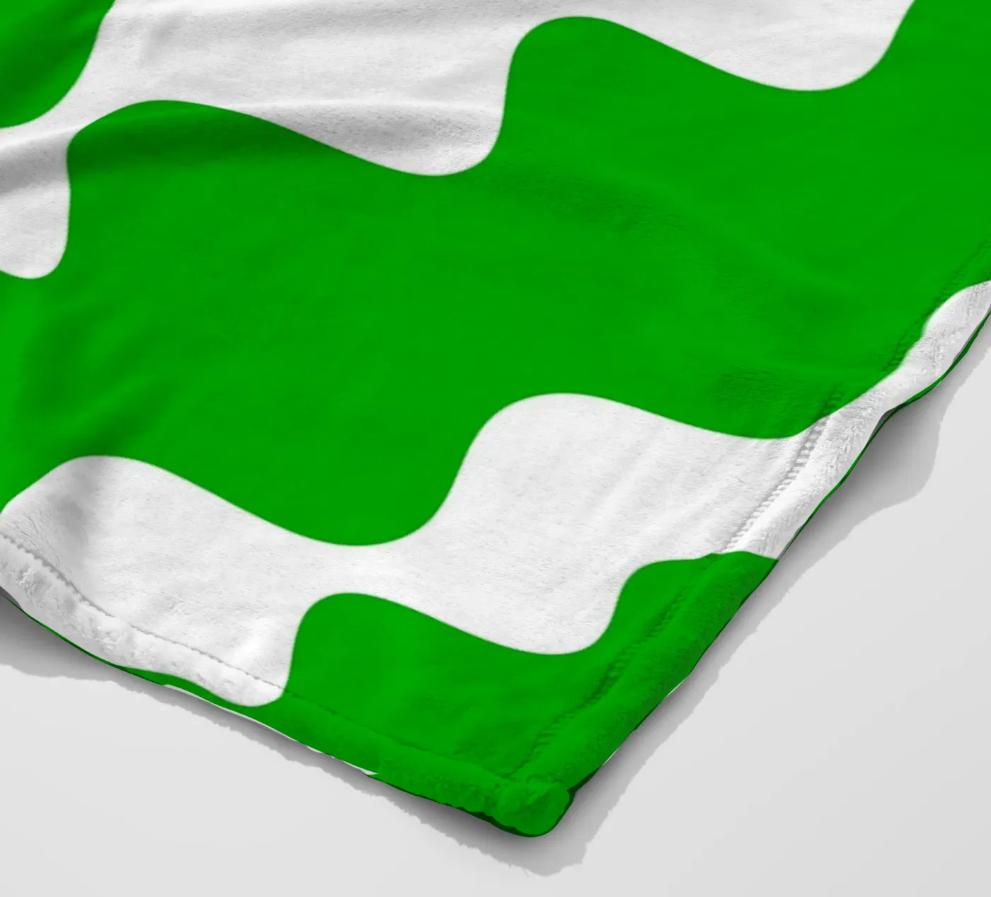 Green slanting waves fleecedeken van baobabprintstore