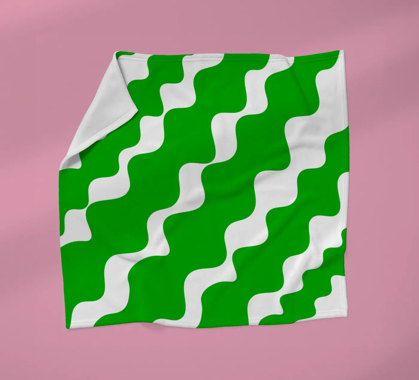 Green slanting waves fleecedeken van baobabprintstore