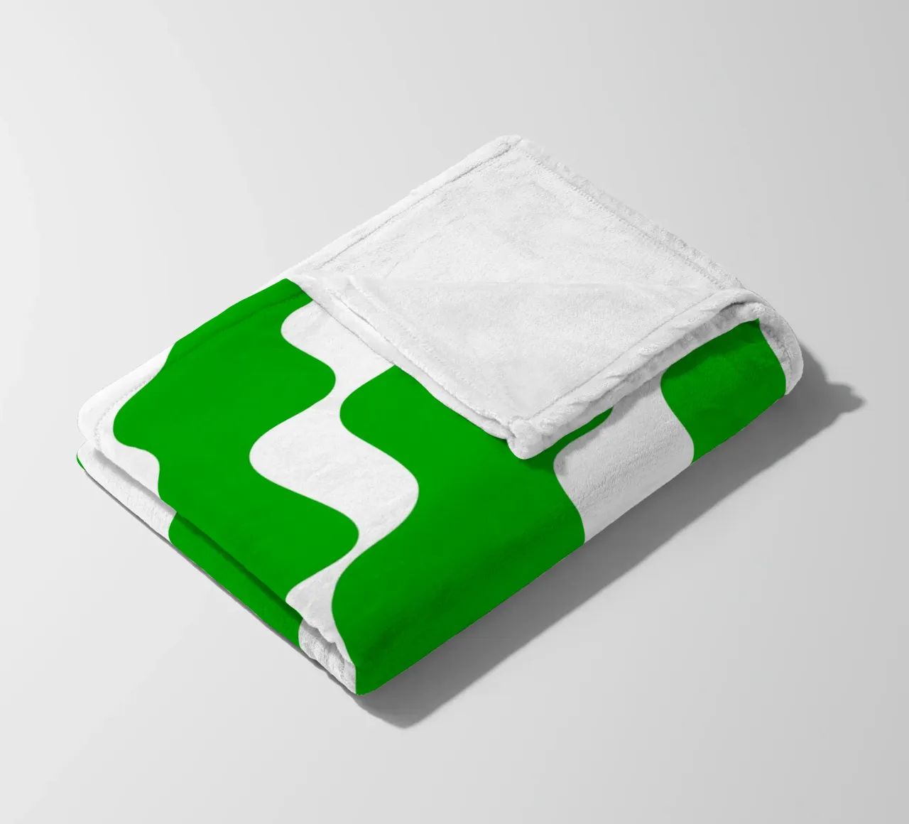 Green slanting waves coperta in pile da baobabprintstore