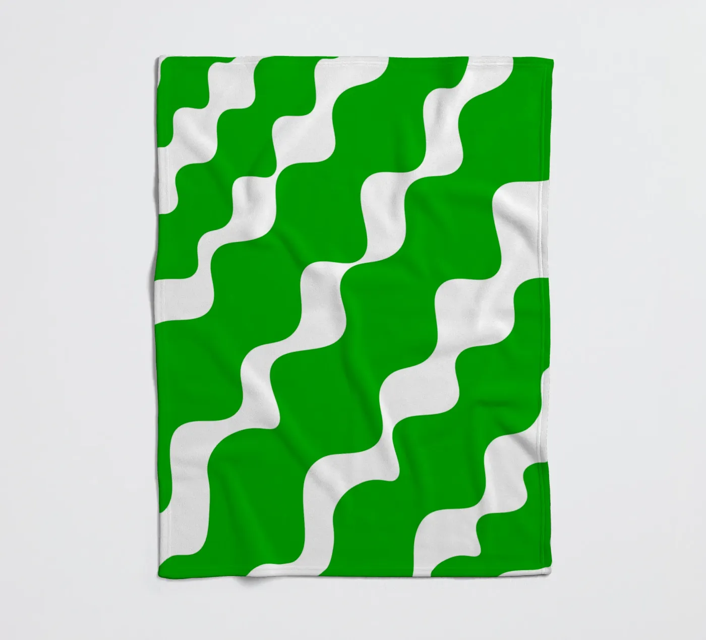 Green slanting waves fleecedeken van baobabprintstore