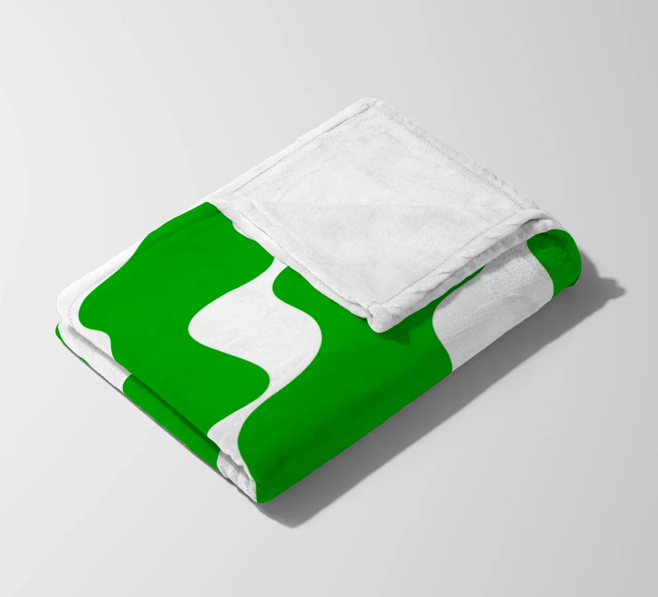Green slanting waves coperta in pile da baobabprintstore