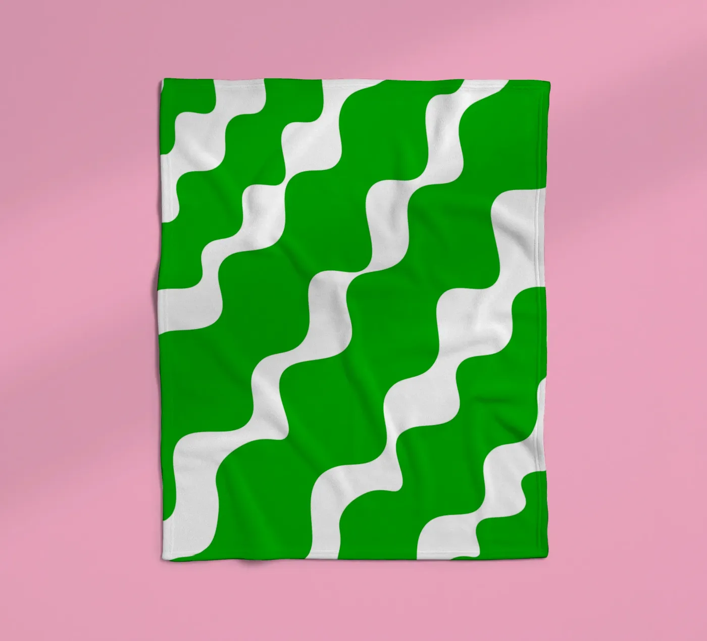 Green slanting waves fleecedeken van baobabprintstore