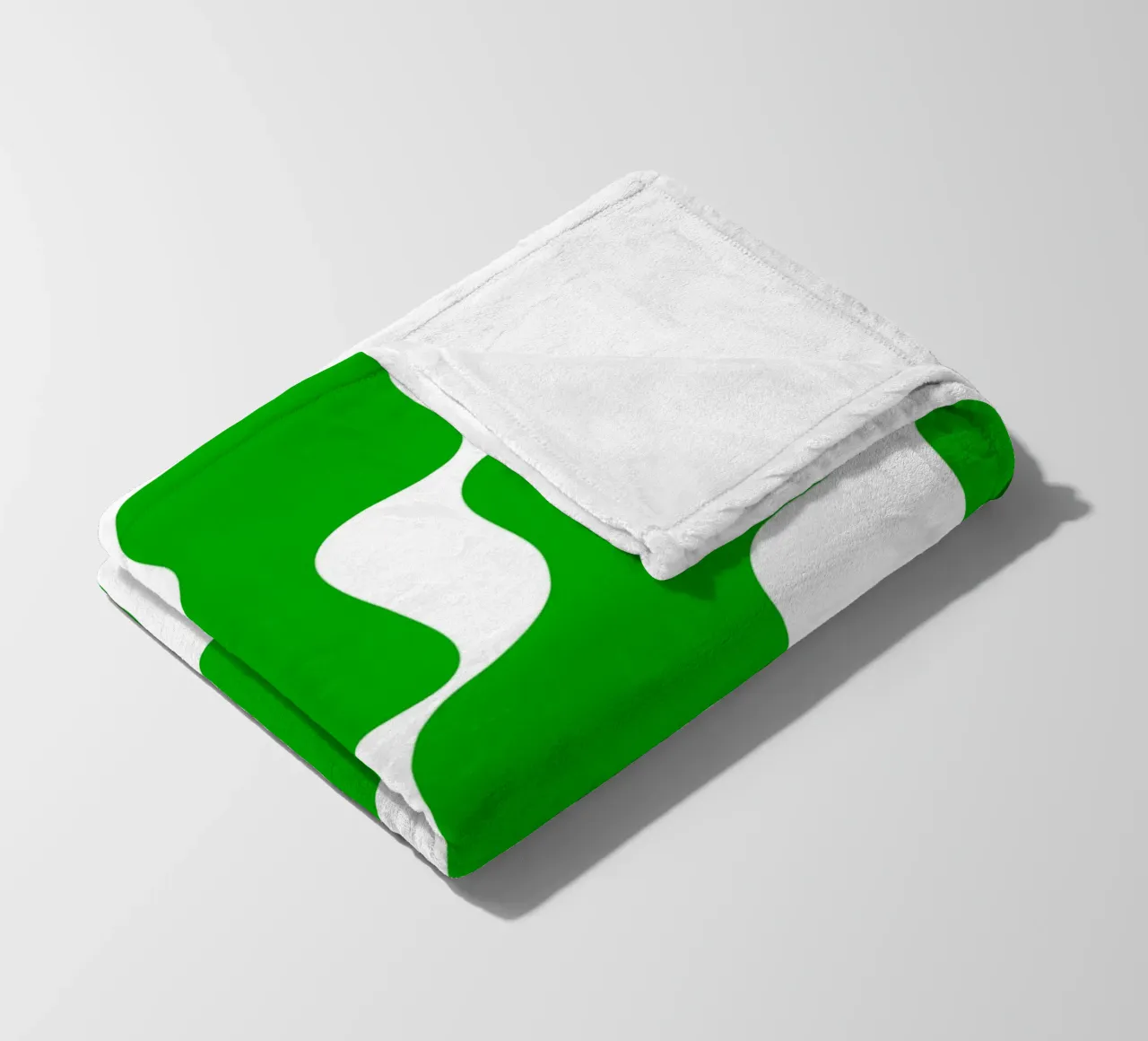 Green slanting waves coperta in pile da baobabprintstore