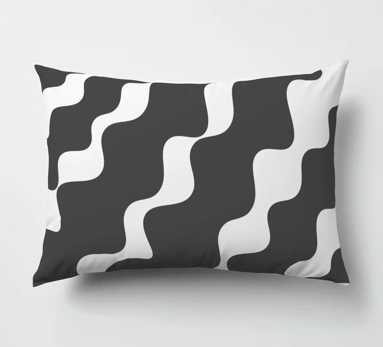 Grey slanting waves cuscino da baobabprintstore