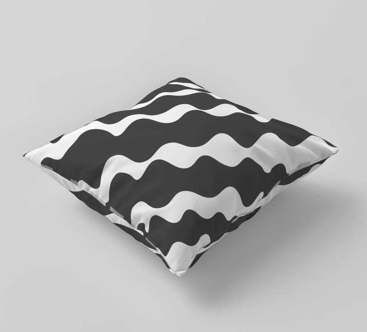 Grey slanting waves cuscino da baobabprintstore