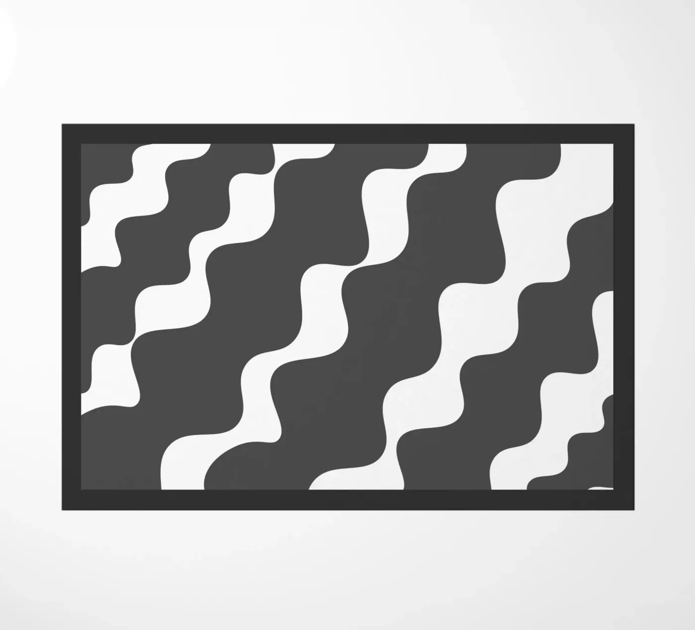Grey slanting waves deurmat van baobabprintstore