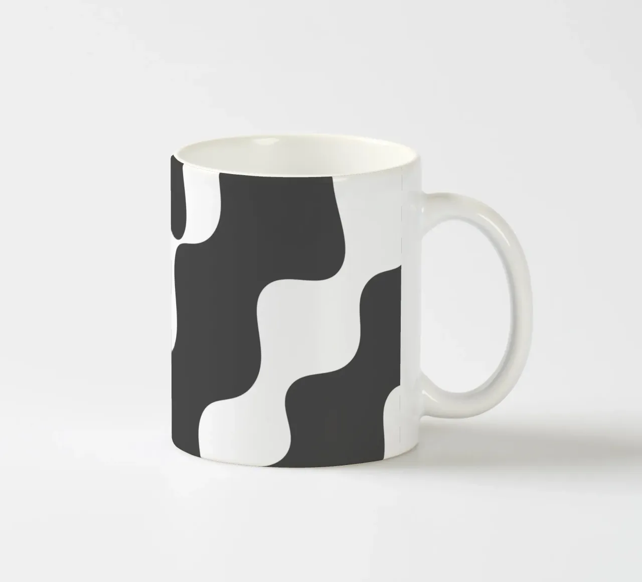 Grey slanting waves tazza in ceramica da baobabprintstore