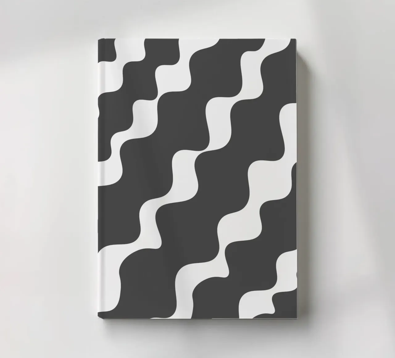 Grey slanting waves notebook by baobabprintstore
