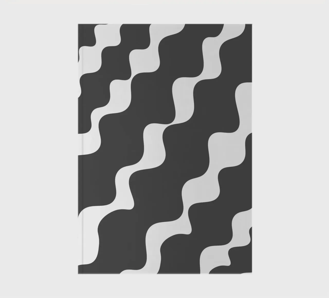 Grey slanting waves notebook by baobabprintstore