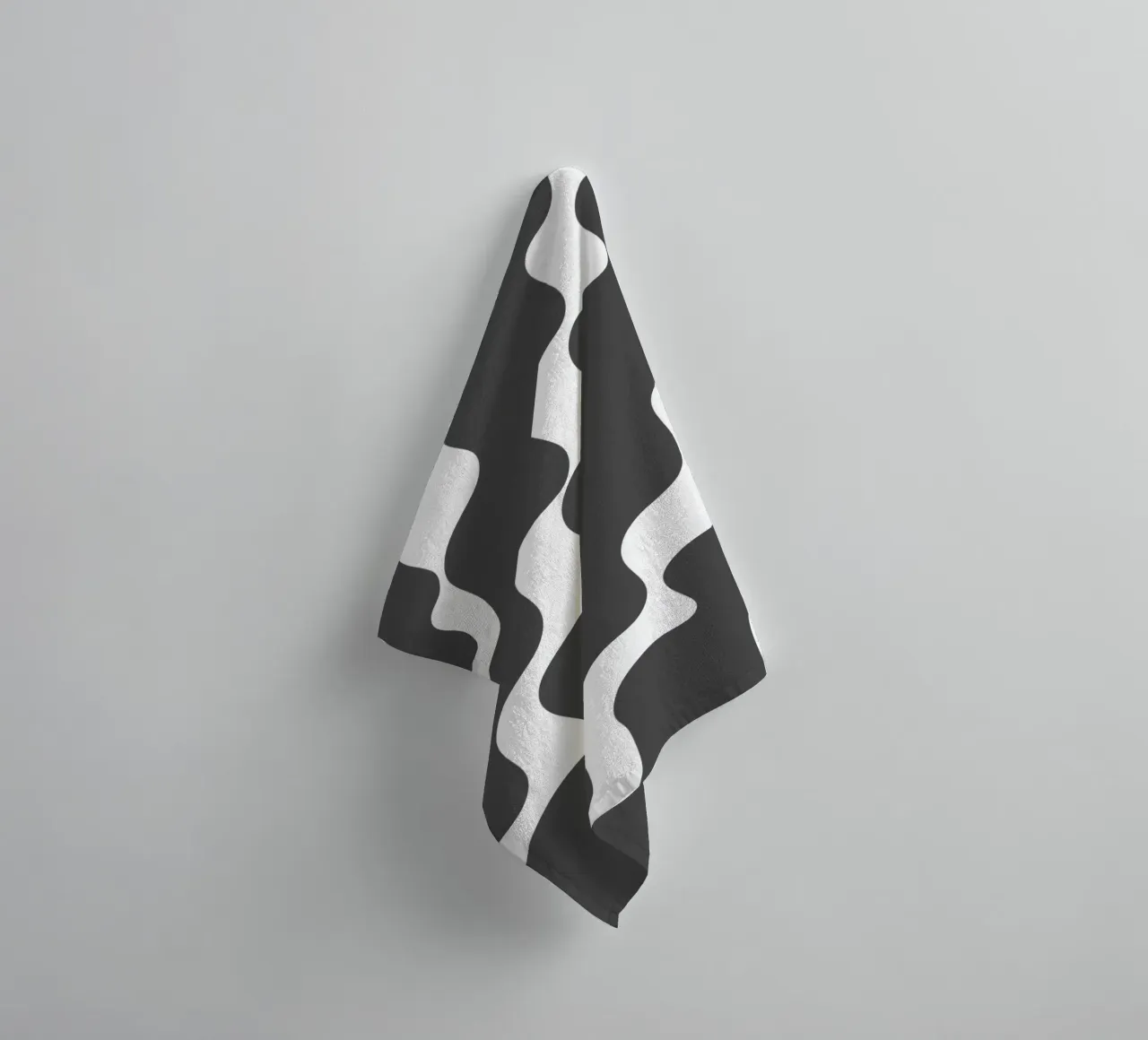 Grey slanting waves asciugamano da bagno da baobabprintstore