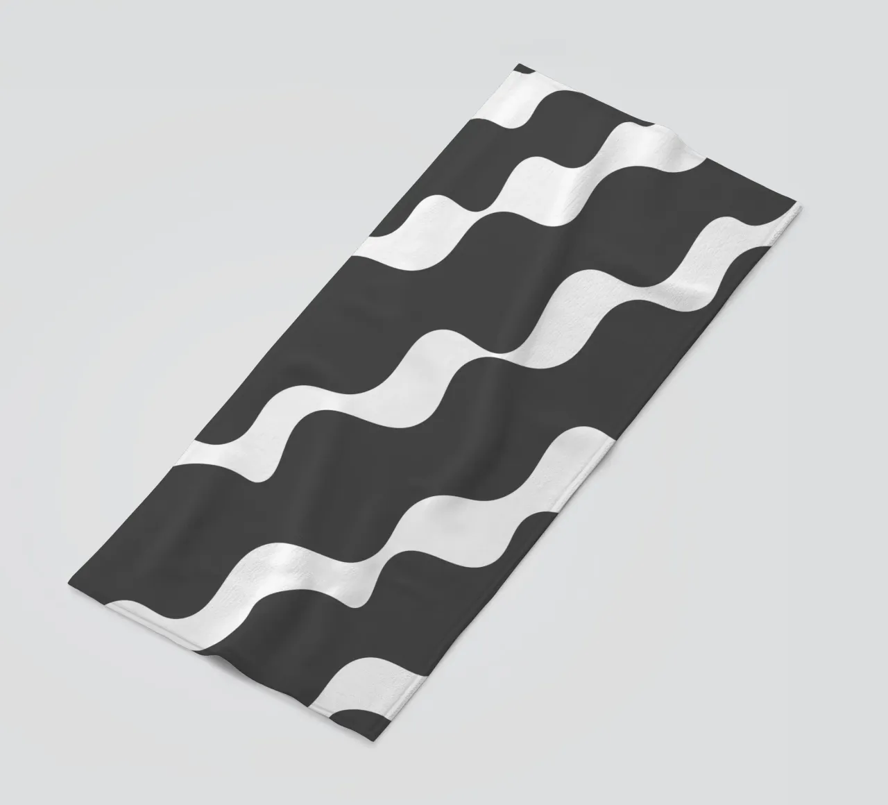 Grey slanting waves telo mare da baobabprintstore