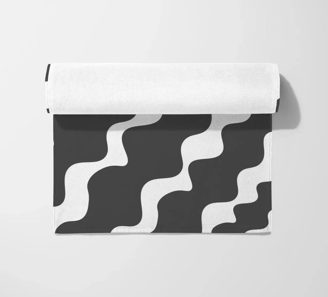 Grey slanting waves telo mare da baobabprintstore