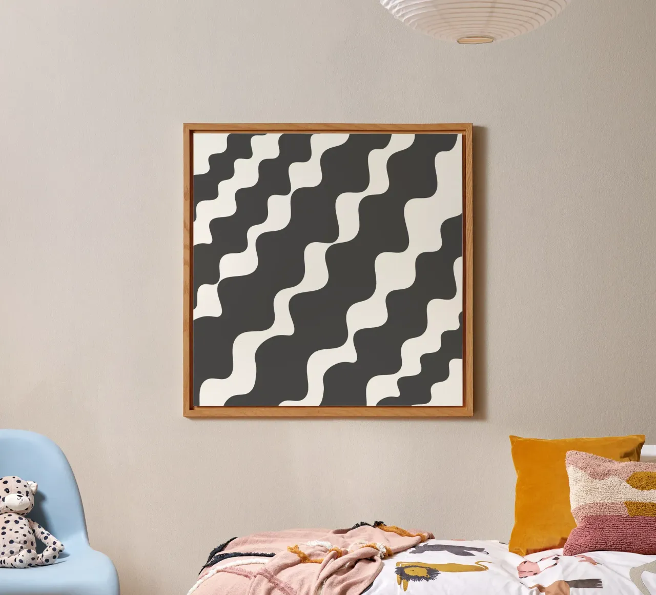 Grey slanting waves alluminio dibond da baobabprintstore