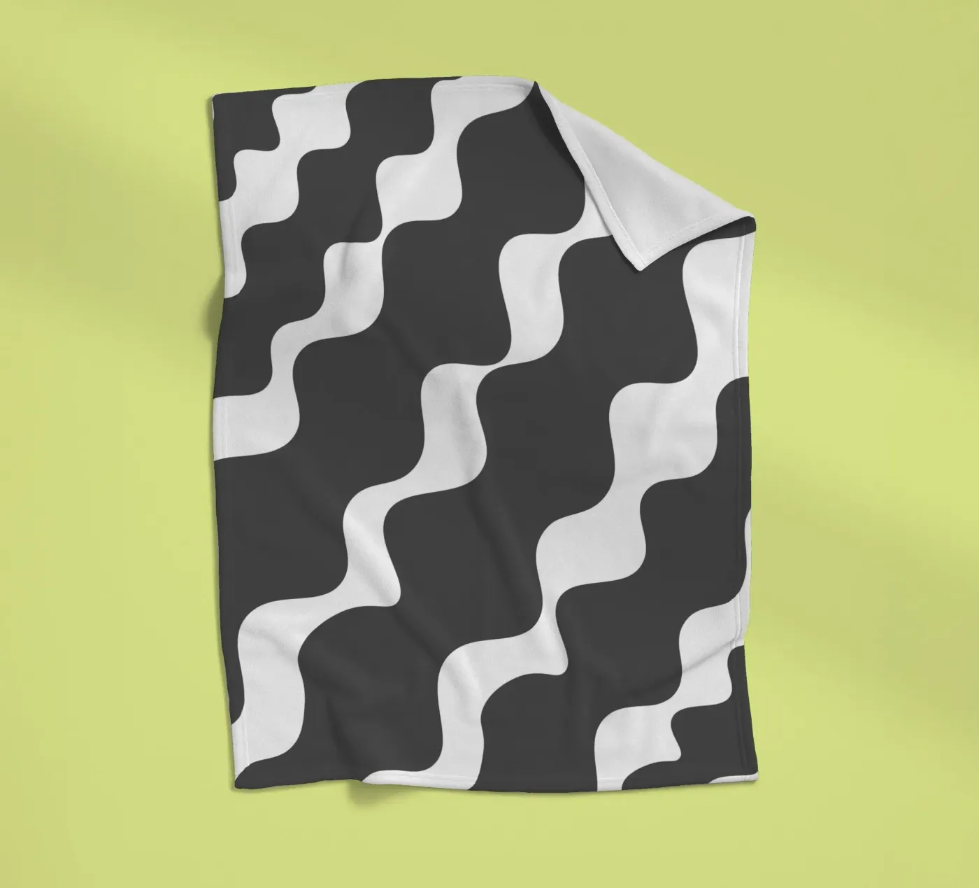 Grey slanting waves fleecedeken van baobabprintstore