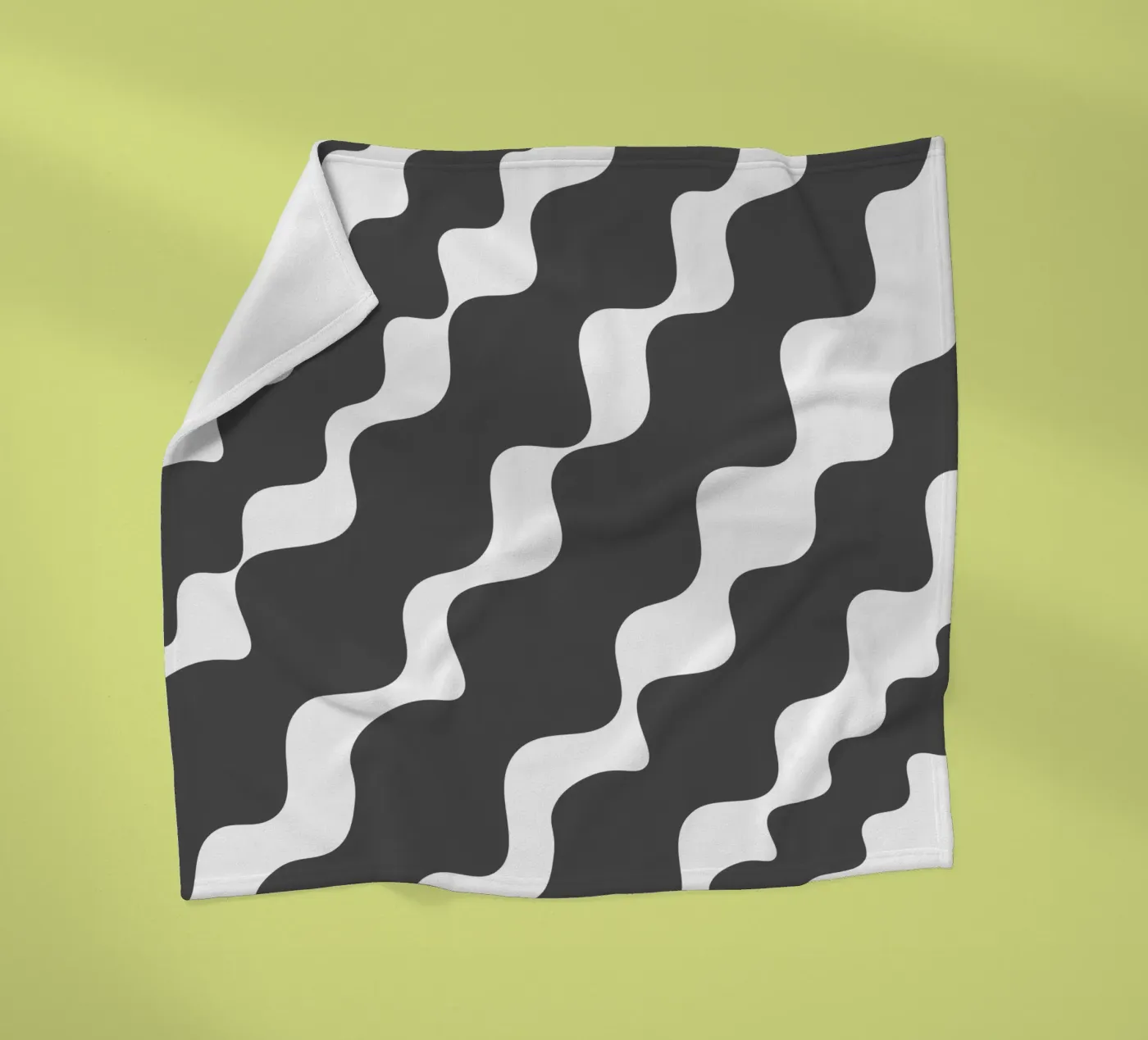 Grey slanting waves fleecedeken van baobabprintstore