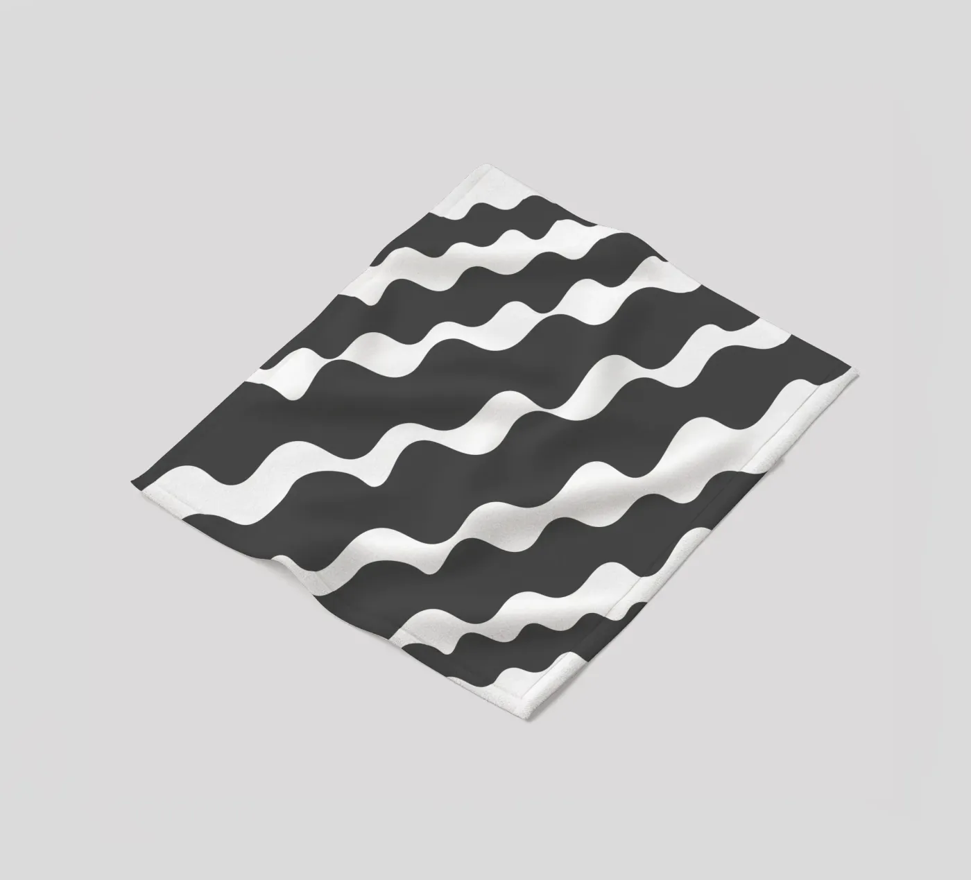 Grey slanting waves fleecedeken van baobabprintstore