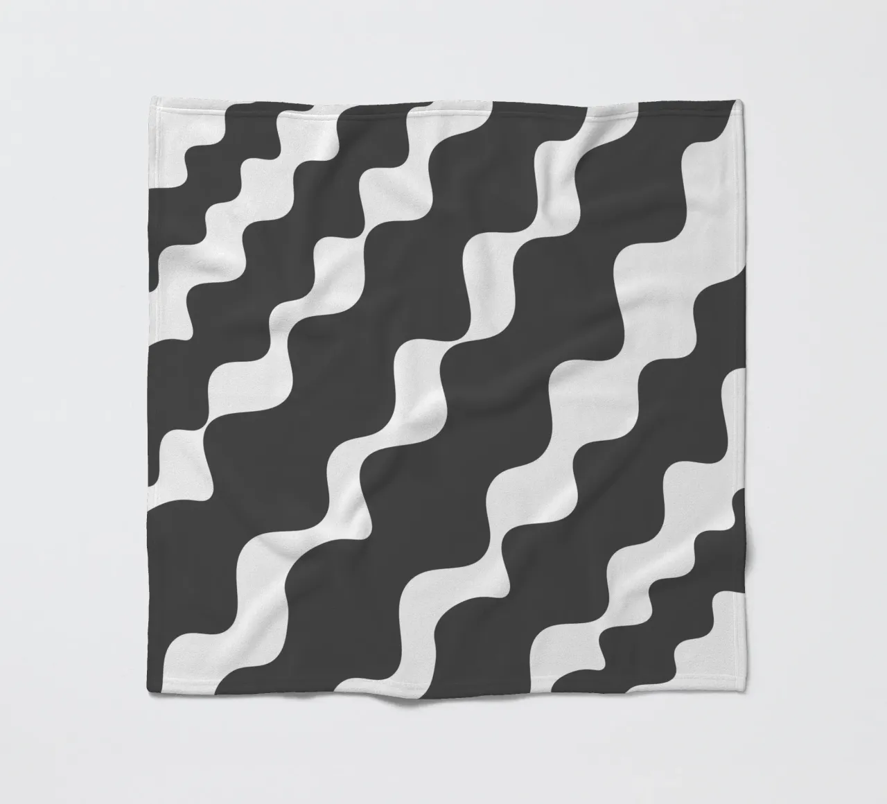 Grey slanting waves coperta in pile da baobabprintstore