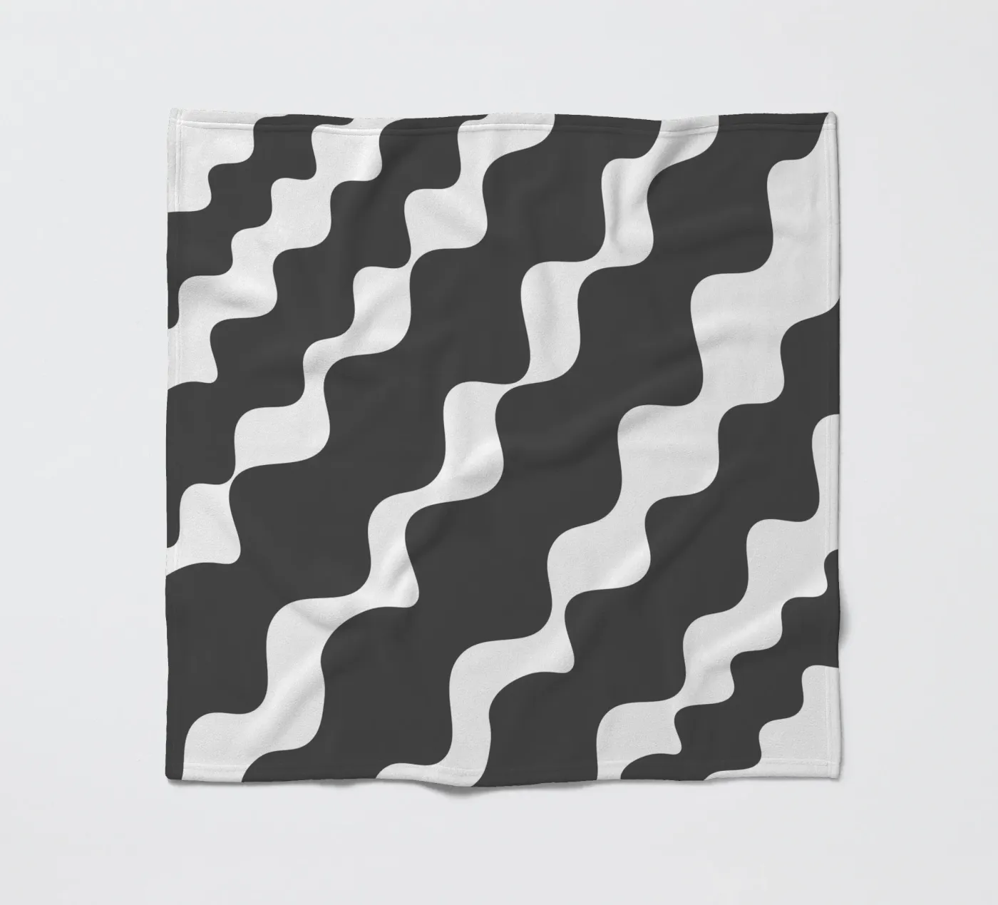 Grey slanting waves fleecedeken van baobabprintstore