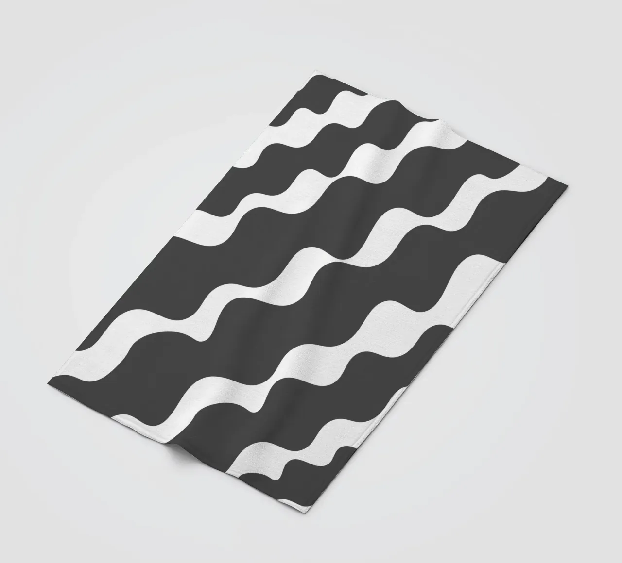 Grey slanting waves coperta in pile da baobabprintstore