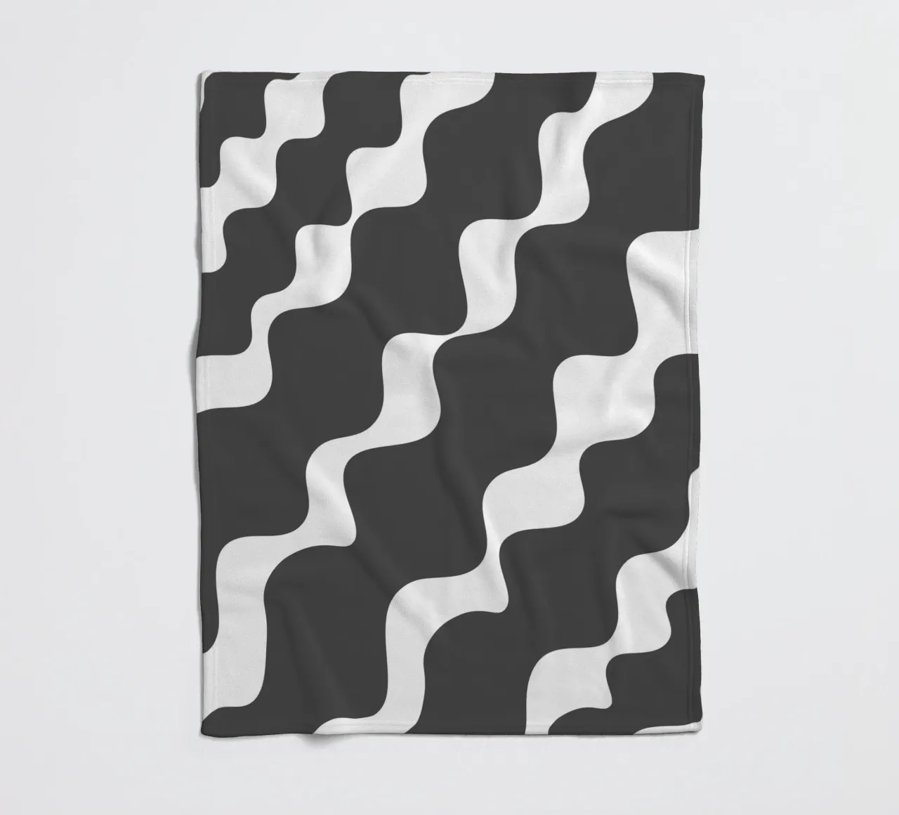 Grey slanting waves coperta in pile da baobabprintstore