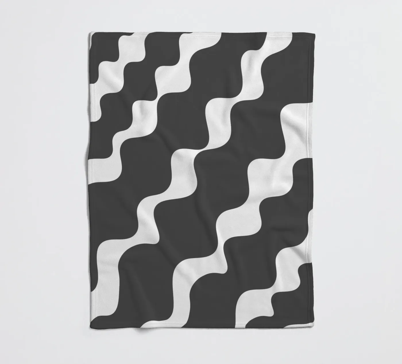 Grey slanting waves fleecedeken van baobabprintstore