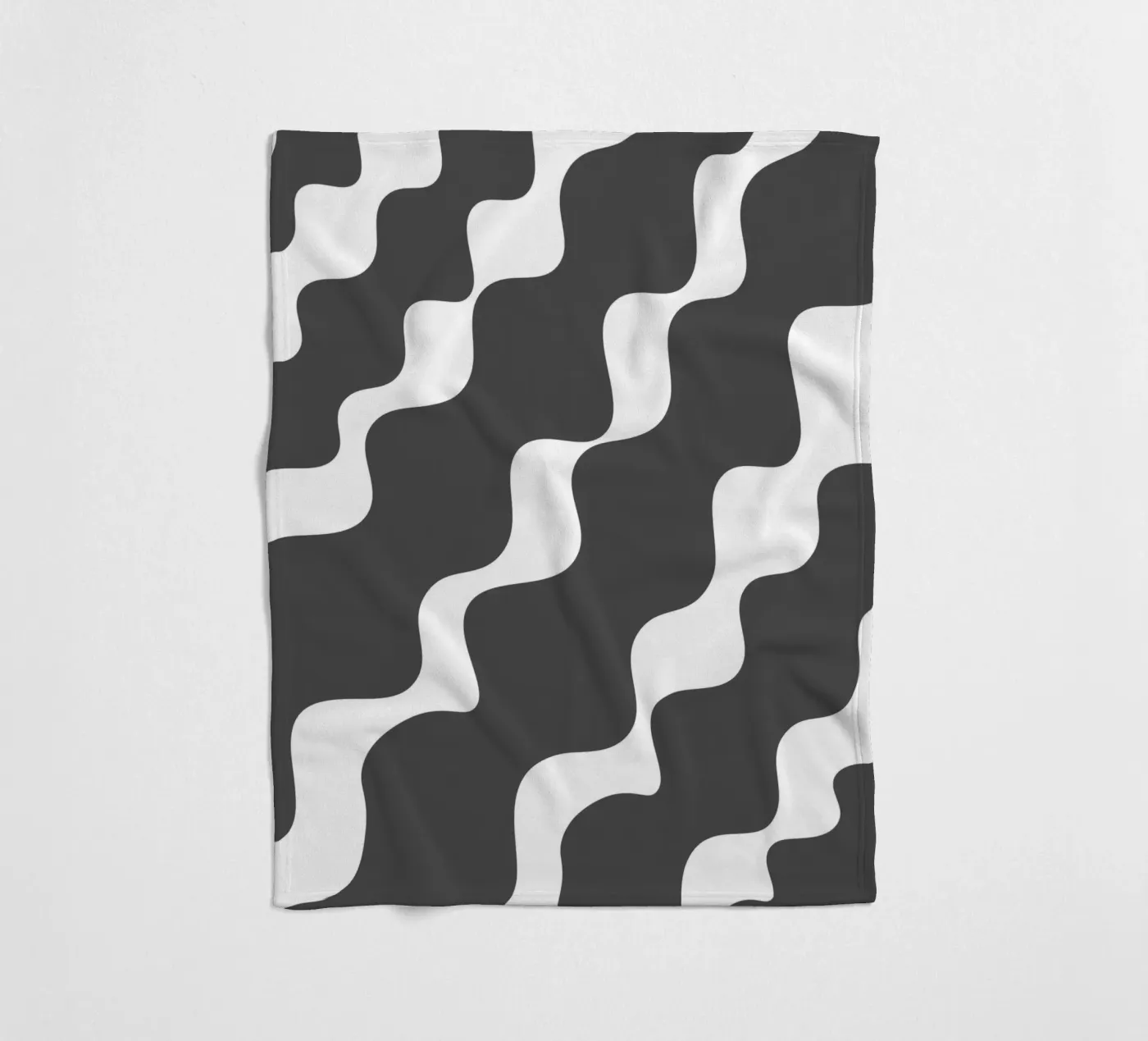Grey slanting waves fleecedeken van baobabprintstore