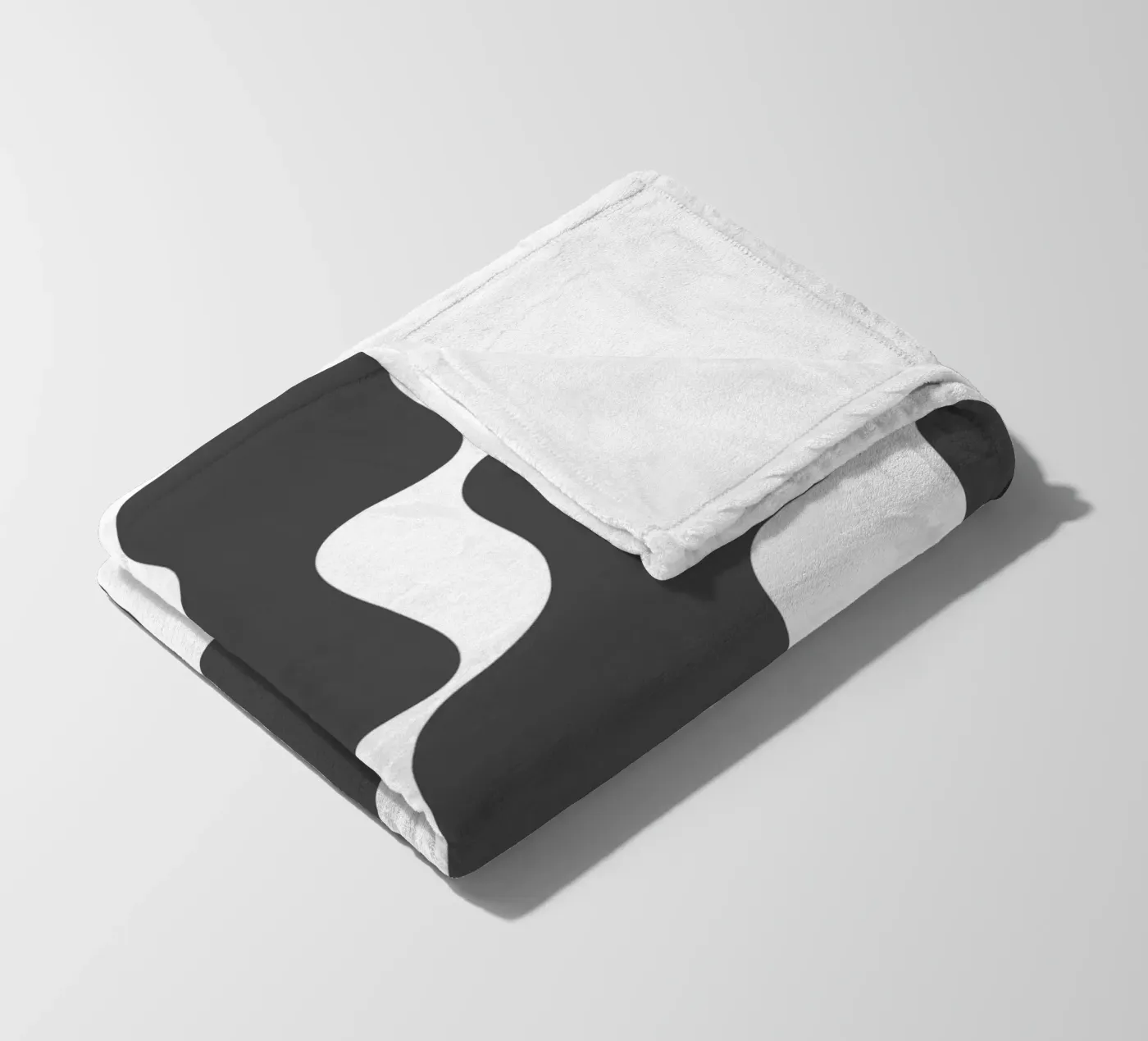 Grey slanting waves fleecedeken van baobabprintstore