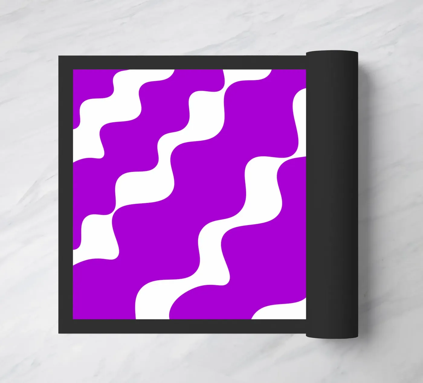 Purple slanting waves doormat by baobabprintstore