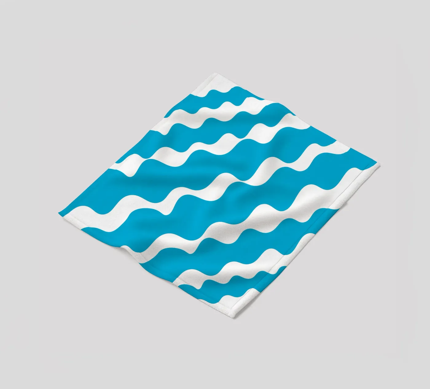 Blue slanting waves Fleecedecke von baobabprintstore