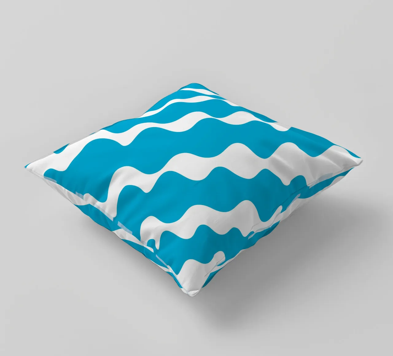 Blue slanting waves cuscino da baobabprintstore