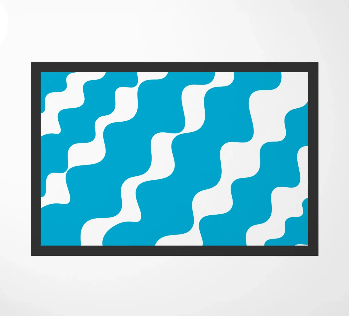 Blue slanting waves Fußmatte von baobabprintstore