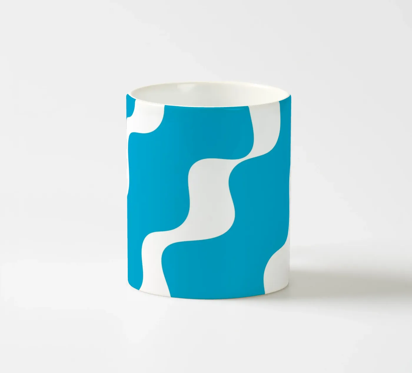 Blue slanting waves ceramic mug by baobabprintstore