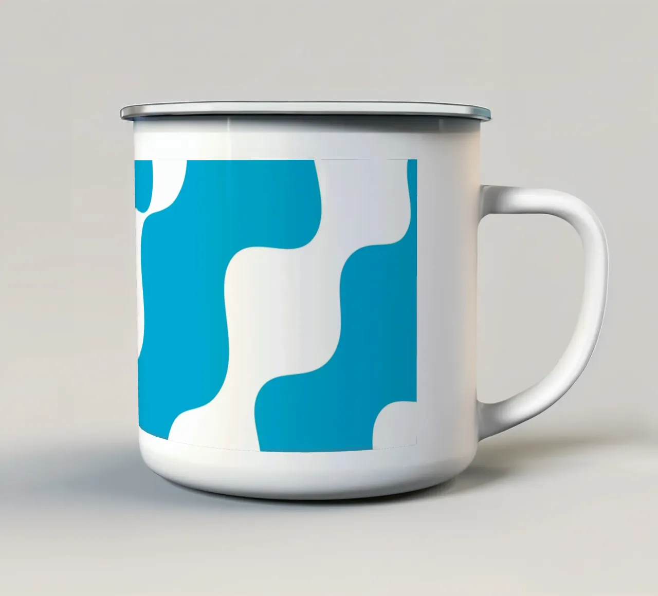 Blue slanting waves tazza in smalto da baobabprintstore