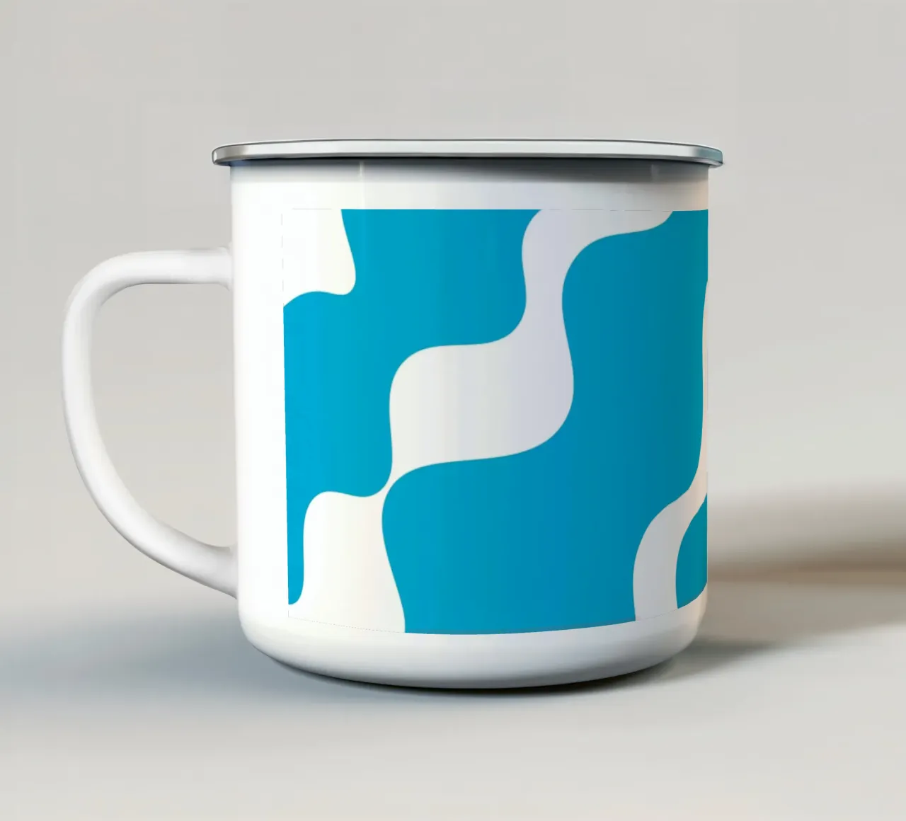 Blue slanting waves tazza in smalto da baobabprintstore