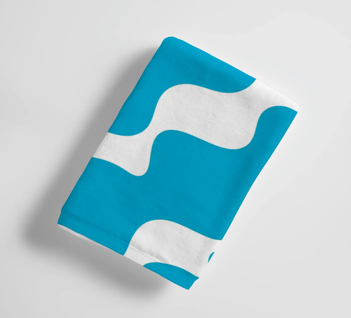 Blue slanting waves towel by baobabprintstore