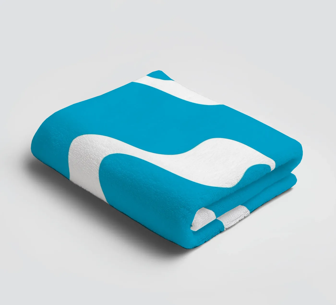 Blue slanting waves towel by baobabprintstore