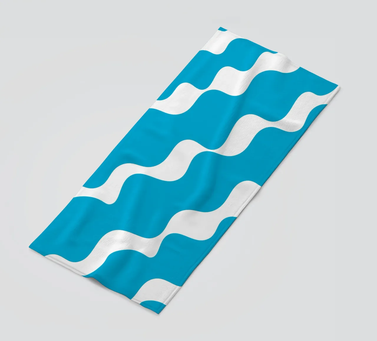 Blue slanting waves telo mare da baobabprintstore