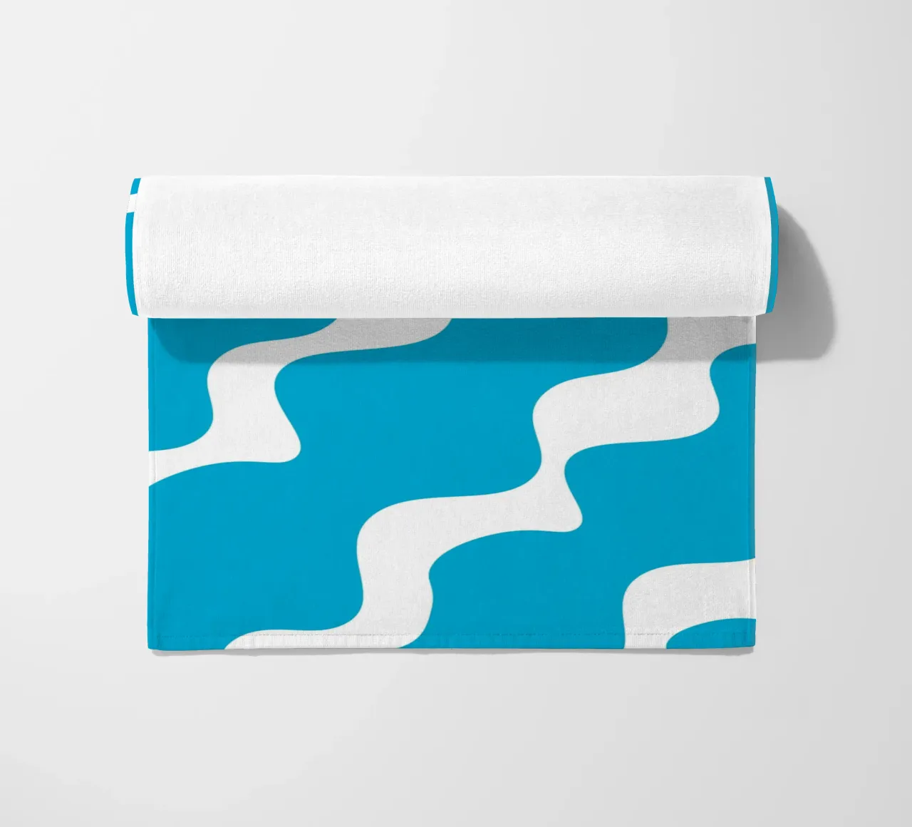 Blue slanting waves telo mare da baobabprintstore