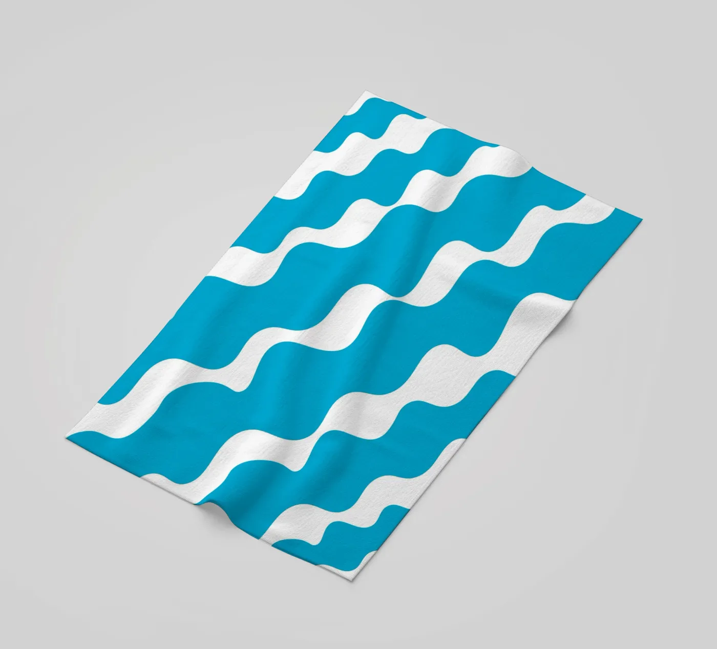 Blue slanting waves telo mare da baobabprintstore